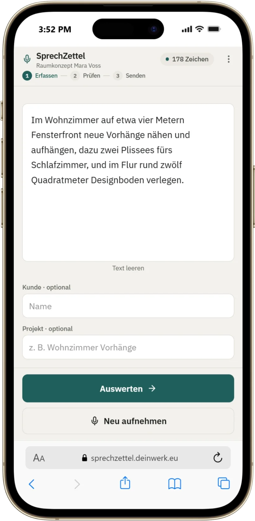 Meister Kollege Angebot – App-Ansicht